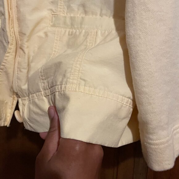 SO SOFT!! Croft & Barrow L Yellow Knit Woven Cotton Zip Button Sweatshirt Jacket - Picture 7 of 15